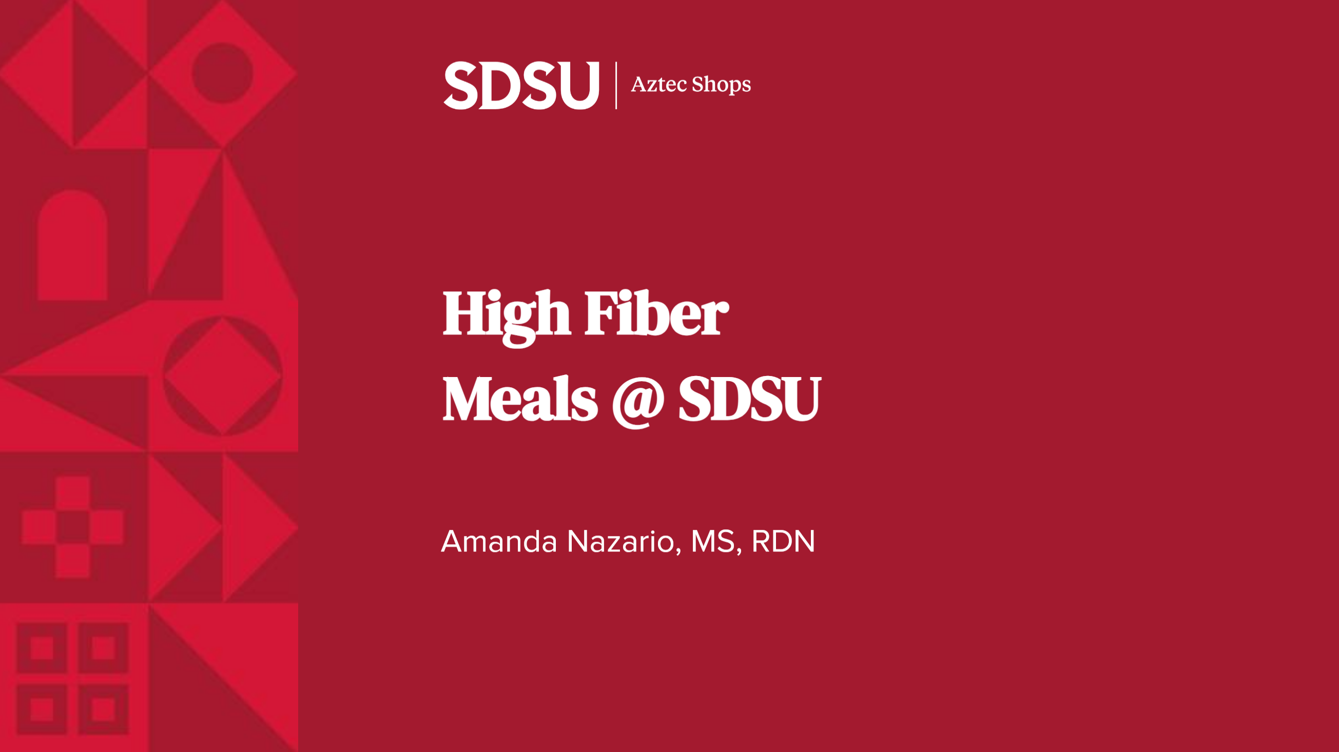 High Fiber Meals @ SDSU (pdf)